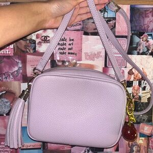 Authentic Genuine Leather Lilac Purple Crossbody Bag